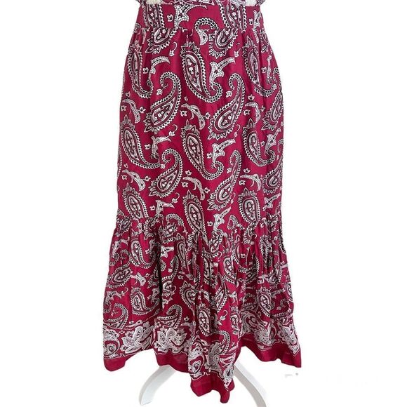 Sea New York Women's Theodora Paisley Print Apron Dress - Red Size 6 MSRP $618 - Picture 8 of 11